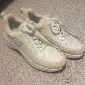 Ralph Lauren White and Tan Sneakers
